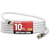 energeaster RG6-Koaxialkabel mit F-Steckern, Hochgeschwindigkeits-Internet, Breitband und Digital-TV-Antenne, Satelliten-Sky-Verlängerungs-TV-Kabel, Wand-bewertet, DVR, Videorekorder, Kabelbox, 3 m