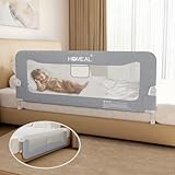HOMEAL Bettgitter für Kleinkinder, 150 cm, Bettgitter für Kleinkinder, Babyschutzgitter für King-Size-Bett, Grau