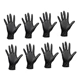 TOPBATHY 20 Stück Teiliges Einweghandschuhe Schwarz Einmalhandschuhe Puderfrei Multipurpose Schutzhandschuhe für Tattoo Haarfärben Reinigung und Lebensmittelverarbeitung