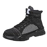 Generisch Arbeitsstiefel Herren Wasserdicht, Sicherheitsstiefel Herren Winter, Arbeitsschuhe Rutschfest Sicherheitsschuhe Verschleißfest Walkingschuhe Weich Stiefel Flach Wanderstiefel Elegant
