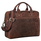 STILORD große Ledertasche braun - XL Aktentasche für Herren - Business-Tasche mit 15.6 Zoll Laptopfach - Vintage Umhängetasche 'Hector'