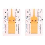 Hopzab Tragbarer Reifenprofiltiefenmesser, 0-20 mm, Reifentiefenprüfer für Auto, LKW, Motorrad, Kunststoffreifenlineal mit Schlüsselanhänger, verstellbarer Messschieber, 2 Stück