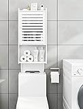 Over The WC-Aufbewahrungsschrank, Badewannenregal mit Tür, Wandmontage, Medizinschrank, platzsparender Organizer für Küche, Schlafzimmer, Badezimmer (weiß)