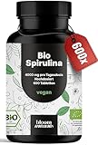 Bio Spirulina Presslinge Hochdosiert - 600 Tabletten (500mg) - 4000 mg pro Tagesdosis, Bio-Algen aus kontrolliert biologischem Anbau, Vegan & Produziert in Deutschland - Laborgeprüft