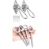 OHIYO Ringschraube M10, Lang Ösenschraube M10 x 80mm & 2 Stück Edelstahl Augplatte und Karabiner