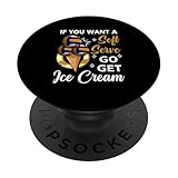 Volleyball Wenn du einen Softserve willst, HOL dir Ice Cream Beach PopSockets Klebender PopGrip