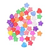 FOYTOKI 60Stücke Stern und Herz Ozeanbälle Bruchsichere Grubenbälle für Bällebäder und Spielbecken und Leicht Innen und Außenaktivitäten