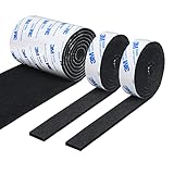 Vicloon Filzgleiter Selbstklebend, 3 Rollen Filz selbstklebend(120 * 10cm *1er / 120 * 2cm *2er), Starke Filzstreifen Stühle und Möbelfüße, Schneiden Sie Jede Form, Schwarze Möbelgleiter
