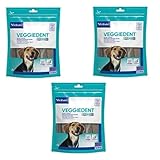 Virbac VeggieDent M Kaustreifen für mittelgroße Hunde (10 bis 30 kg) - Bundle - 3 x 15 Streifen