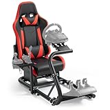 Dardoo Racing Simulator Cockpit mit Sitz Verstellbarer Rahmen und Sitz für Logitech/Thrustmaster/Fanuc G27 G920 T300RS Pedale und Schalthebel nicht im Lieferumfang enthalten