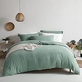 MILDLY Bettwäsche 200x220 Salbeigrün 3 Teilig, 100% Microfaser Einfarbig Bettwäsche-Set mit 2 Kissenbezüge 80x80 cm, ÖkoTex Zertifiziert & für Allergiker Geeignet, Bettwäsche mit Reißverschluss