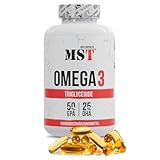 MST® Omega 3 Triglycerid 75% – hochdosiert – 1000 mg Fischöl pro Kapsel – 750 mg Omega 3 Fettsäuren – EPA + DHA – bessere Bioverfügbarkeit – rein & laborgeprüft – 180 Kapseln
