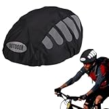 SGERUFZ 1 Pcs Fahrradhelm Regenschutz Wasserdichter Helmüberzug mit Reflektoren Universal Regenüberzug für Fahrradhelm Passend für Alle Helme