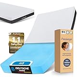 Arensberger Matratze SARA 140x200cm Höhe 16cm | NANOCELL® Gel-Schaum | Mittelfest H3 | Premium-Bezug 240g/m² | 60°C waschbar | Kaltschaum-Matratze 140x200 | Note 1,1 | Öko-Tex Zertifiziert