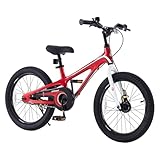 RoyalBaby Kinderfahrrad 18 Zoll Leichtgewicht Magnesiumlegierung Kinderfahrrad Jungen Mädchen Alter 5-9 Jahre Rot