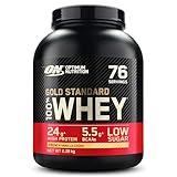 Optimum Nutrition Gold Standard 100% Molkenproteinpulver für Muskelaufbau und -regeneration mit natürlich vorkommendem Glutamin und BCAA-Aminosäuren, French Vanilla, 76 Portionen, 2,28 kg