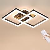 Deckenlampe Led Moderne Deckenleuchte Dimmbar mit Fernbedienung Modern Wohnzimmer lampe Led schwarz Decke Lampen für Wohnzimmer Schlafzimmer, Wohnzimmerlampe Schlafzimmerlampe Deckenbeleuchtung 40W