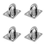PRIOstahl Augplatten Zurröse Deckenöse Decksplatte Platte Mastplatte - 40 x 50 mm x 4 Stück Wandöse Decksplatte Schwerlast Ankerplatte Mastplatte Öse Sonnensegel Boxsack Seilzug aus Edelstahl V2A