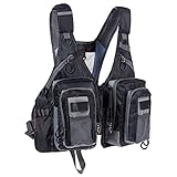 Bassdash Herren Angeln Weste Multifunktionsweste Damen Anglerweste verstellbare Größe mit 10 Taschen für Fliegenfischen Outdoor Freizeit