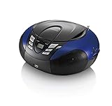 Lenco SCD-37 - CD-Player für Kinder - CD-Radio - Stereoanlage - Boombox - UKW Radiotuner - USB Anschluss - MP3 - 2 x 1,5 W RMS-Leistung - Netz- und Batteriebetrieb - Blau