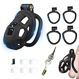 BDSMYOU 9.0 Cobra Peniskäfig Keuschheitskäfig Herren,Verbessert Mattierte Chastity Cage Male,mit 4 Arc Cockring & Unsichtbar Schloss,Keuschheitsgürtel für Herren,Sex Spielzeug für die Männer (M)