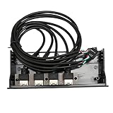 Cryfokt USB2.0-Hub-Frontplatte, 5,25-Zoll-Überstromschutz, Stabile Metallkonstruktion, Optisches Laufwerk-Frontplatte mit Schrauben für 5,25-Zoll-PC-Computergehäuse