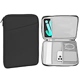MoKo 8-9 Zoll Tablet Tasche, passend für 8,3 Zoll iPad Mini A17 Pro 2024, iPad Mini 6/5/4/3/2/1, Galaxy Tab A7 Lite 8.7 / Tab A 8.0/Tab A 8.4, Schutzhülle Tragetasche mit schräger Tasche, Dunkel Grau