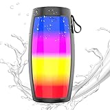 Wireless Mini -Lautsprecher - farbenfrohe LED -Wasserdaugerlautsprecher, Subwoofer mit verbessertem Bass, 10 -stündige Wiedergabe, Anruf und Broadcast -Support | Kompakte tragbare Sprachausgabe -Lauts