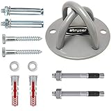 Stryser Wand- Deckenhalterung Wandhalterung in X für Sling Trainer Schlingentrainer Turnringe Aerial Yoga Swing Schlachtseil Boxausrüstung enthält Schrauben und Dübel. (FAZ II)
