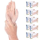 FRANZ MENSCH 1000x Hygostar Einweghandschuhe Ideal Light, Einmalhandschuhe Größe M, reißfeste Vinylhandschuhe, puderfrei, Handschuhe Einweg aus leichtem Vinyl, Transparent in S, M, L, XL & XXL