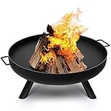 ZJFHEYUO Feuerstellen und -Schalen für den Außenbereich, Feuerschalenkamin mit Holzfeuerung, großes rundes Heizbecken aus Gusseisen für Außenterrassen