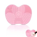 Silikon-Make-up-Pinsel-Reinigungspad, Tragbares Waschwerkzeug für Trocken- und Nassreinigung, Reinigungsmatte (Rosa)