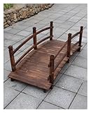 DMBBSAPBSH Holzbrücke mit Geländer, Gartenbrücke aus Holz, Holzbogen-Gartenbrücke mit Seitengeländer, kleine Garten-Gehwegbrücken(140cm (4.6ft))
