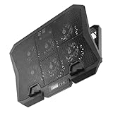 Lurrose Laptop Kühlpad mit Leisen Lüftern Verstellbarer Höhe Halterung für Laptops Stabil für Reisen oder Bürogebrauch Pc Kühlstand für Entspanntes Arbeiten