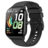 CASCHO 2025 Smartwatch Damen Herren mit Telefonfunktion 1,85' Voll Touch Smart Watch mit 115+Sportmodi,IP68 Wasserdicht Sportuhr, Uhr für Android iOS(Helles Schwarz)