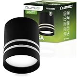 Lumiled Aufbaustrahler Anbauleuchte Tuba Aufbauspot Aufputz Spotleuchte 230V Deckenleuchte mit GU10 Fassung Spot Schwarz 100 mm Aufbaulampe aus Aluminium Downlight