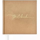 Plantvibes Gästebuch Hochzeit – 72 Seiten Premium Dickem Papier, Es Drückt Nicht Durch, Vintage-Stil, Mit Goldenem Titel - Ideal Für Hochzeiten, Jubiläen, Geburtstage, Taufe