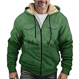 Generisch Jacke Herren Glänzende Daunenjacke Herren Jagdbekleidung Herren Skijacke Herrenparka Jmmier Herren Sweatershirt mit Kapuzen Thermojacke Herren Herren-Mäntel Winterblouson Grün 5Xl