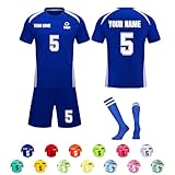 Fussball Trikot Kinder Set Trikot Kinder Personalisiert mit Namen Fussballtrikot Kinder Jungen Personalisiertes Trikot für Erwachsene Fussball Kleidung Trainingsanzug für Kinder