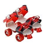 Rollschuhe für Kinder: Verstellbare Quad-Rollschuhe zum Skaten, Erholung im Freien, verschleißfestes Doppelreih-Design, keine Notwendigkeit, die Schuhe für Jugendliche, Kinder auszuziehen