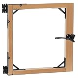 QWORK® Türscharniere Set - Gartentor Scharnier mit Tor Eckstrebenhalterung und Kloben, Hochleistungsstahl Pulverbeschichtet, für Gartentore und Haustüren