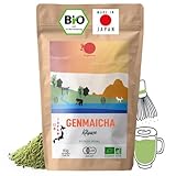 ORIGEENS Japanischer Bio Genmaicha Pulver - Bio Genmaicha Grüntee Pulver für Matcha Latte - 80g Beutel