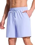 BALEAF Herren Leichte Badehose Schnelltrocknende Badeshorts Strandhose für Sonnenschutz Blau S
