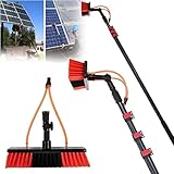 Reinigungsbürste für Solarmodule, wasserzuführende Teleskopbürste, Teleskopreiniger zur Reinigung von Photovoltaik- und Solarmodulen (Farbe: 35 cm Bürstenkopf, Größe: 5,4 m/18 ft)