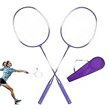 Badminton-Set für 2 Spieler, leichte Schläger für drinnen und draußen, tragbare Badminton-Ausrüstung, Familienspaß-Spiel für Teenager, Kinder, Erwachsene, Hinterhof-Sport-Set für Zuhause, Park