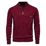 Herren-Strickjacke, Wikinger-Tribal-Muster, Jacquard, keltisch, gemütlich, Strickjacke, Strickjacke, leichte strukturierte Jacken, leger, langärmelig, Reißverschluss, Pullover, Mäntel, wein, XXL