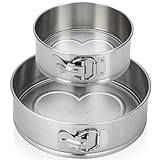 immer Backform Edelstahl Kuchenform Springform, unbeschichtet PFAS-frei aus 18/10-Edelstahl Spülmaschinenfest (2er Set 25/18 cm)