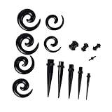 OATIPHO 54St Schneckenohr ohrentropfen gehörschutzstöpsel earingset ohrstecker verschluss Party Ohrstöpsel zum Schlafen Gauge-Stretching-Kit Ohrlochstöpsel Ohr Zubehör Black