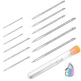 13 Stück Leder Nähnadeln Set, 4 Größen Scharfe Dreiecksnadel, Leder Hand Nähen Nadeln, Handnähnadel Kit für Polster, Leder, Teppich Leinwand Reparatur Polster Nähnadeln