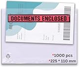 Dokumententaschen mit Haftklebeverschluss, 225 x 110 mm, für Rechnungen, Packlisten oder Notizen, selbstklebende Verpackung, Versandtaschen, 1000 Stück